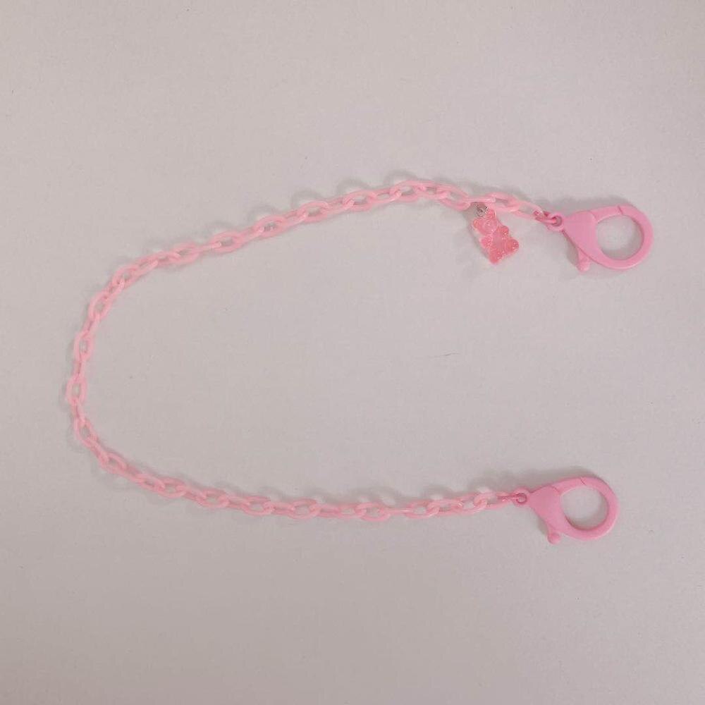 Cute Colorful Smily Anti-lost Face Cover Lanyard Adjustable Mask Chain for Women Neck Chain Glasses Strap Necklace Strap Holder: bear pink