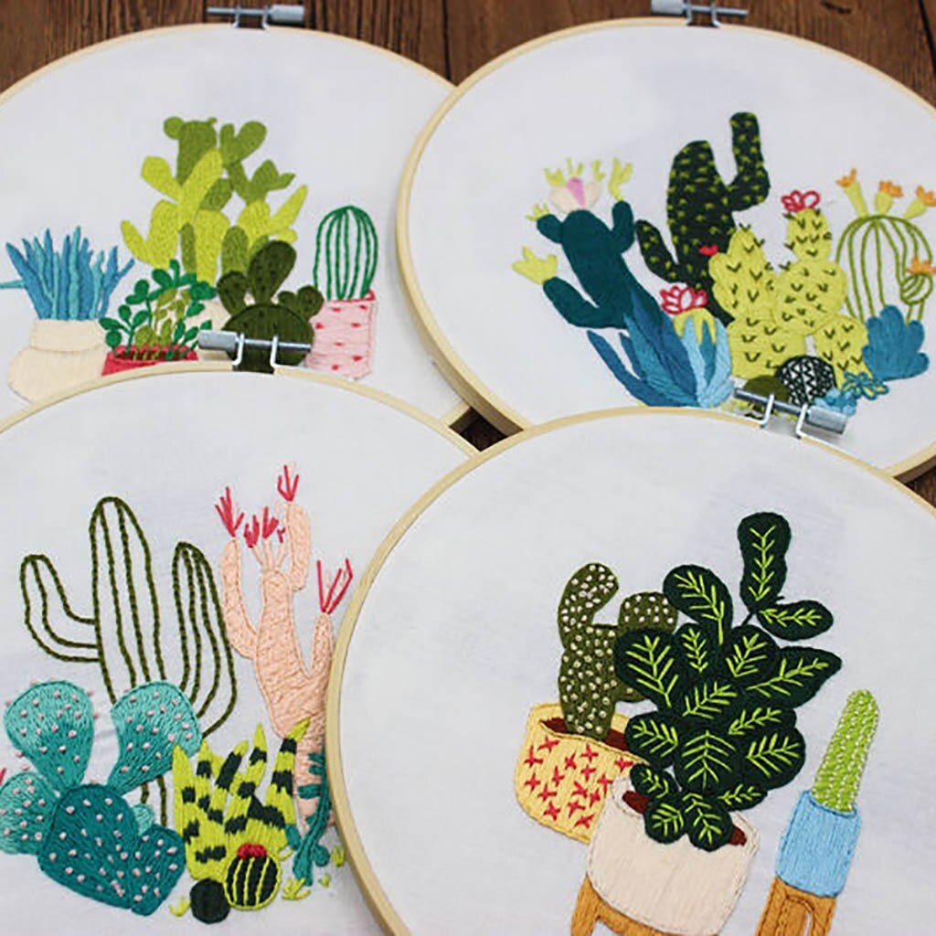 INFUNLY 6 stuks bloem kruissteek bladwijzer kit voor beginners 22 cm