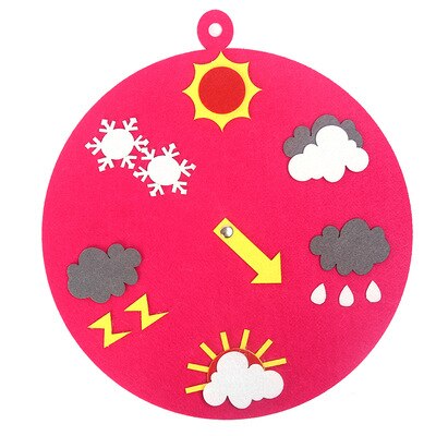 Prévisions météorologiques de la maternelle, horloge météo, pas de tissage, Puzzle, éducation précoce, Kit d'artisanat, bricolage: 4