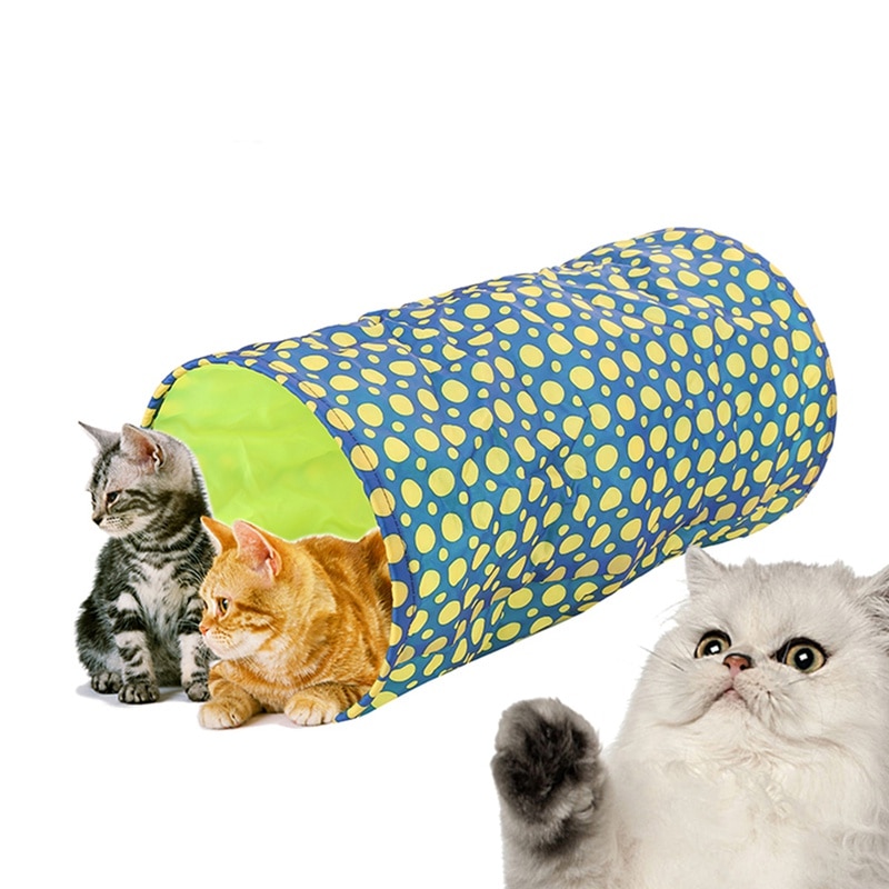 Túnel para mascotas divertido plegable, túnel para gatos, juguetes para gatitos, agujeros para espiar, juguete para cachorros, hurones, juego de conejos, tubos para perros