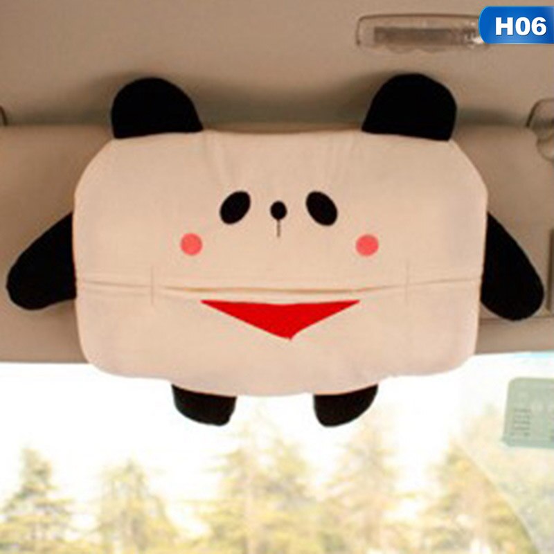 Auto Cartoon Zonneklep Tissue Doos Auto Tissue Dozen Cartoon Leuke Dier Auto Terug Opknoping Pompen Papieren Handdoek