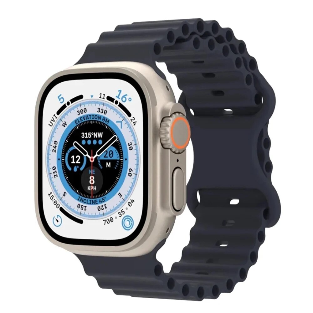Armband för apple watch ultra band 49mm ultra 1 ultra 2 49mm ocean belt sport silikonarmband corrrea för iwatch-serien ultra 49