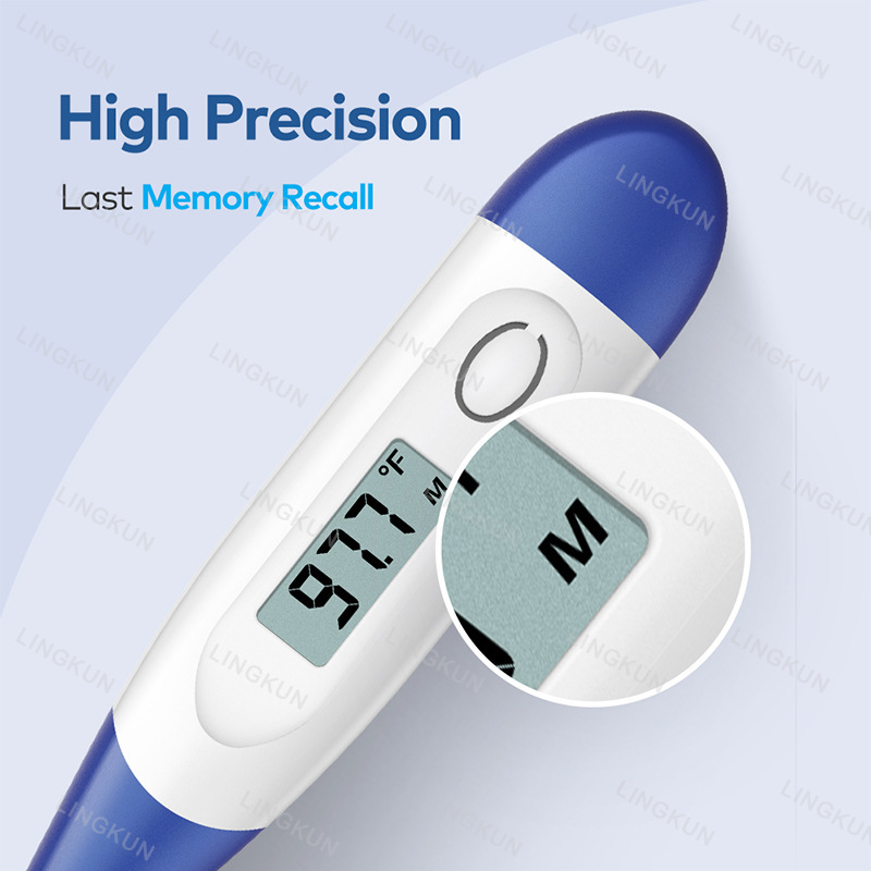 Thermometer voor volwassenen, digitale orale thermometer met zachte kop voor koorts, basale thermometer met 15 seconden snelle aflezing