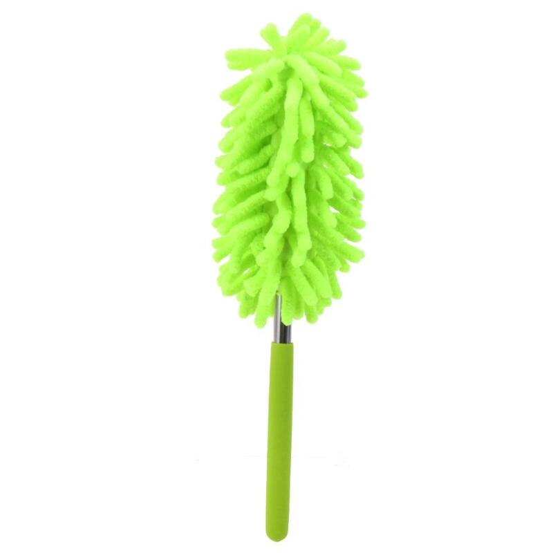 Ordenador de escritorio microfibra plumeros telescópicos Chenille limpieza polvo hogar aire acondicionado cepillo de polvo herramienta de limpieza de coches: green