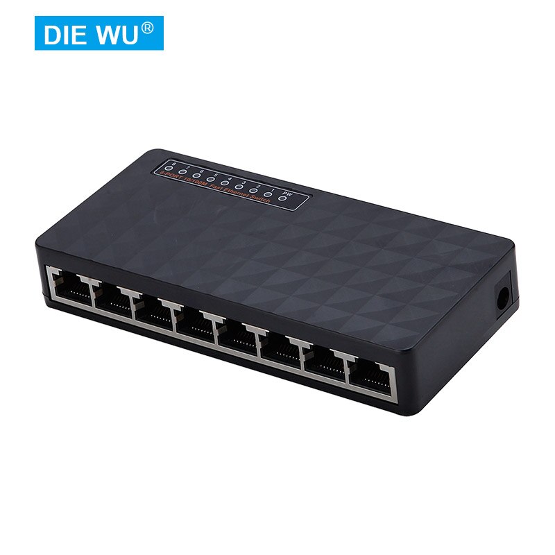 TEX113 8 Port Unmanaged 10/100M Fast Ethernet Switch,Desktop Ethernet Splitter,Ethernet Hub, verkeer Optimalisatie, Compact