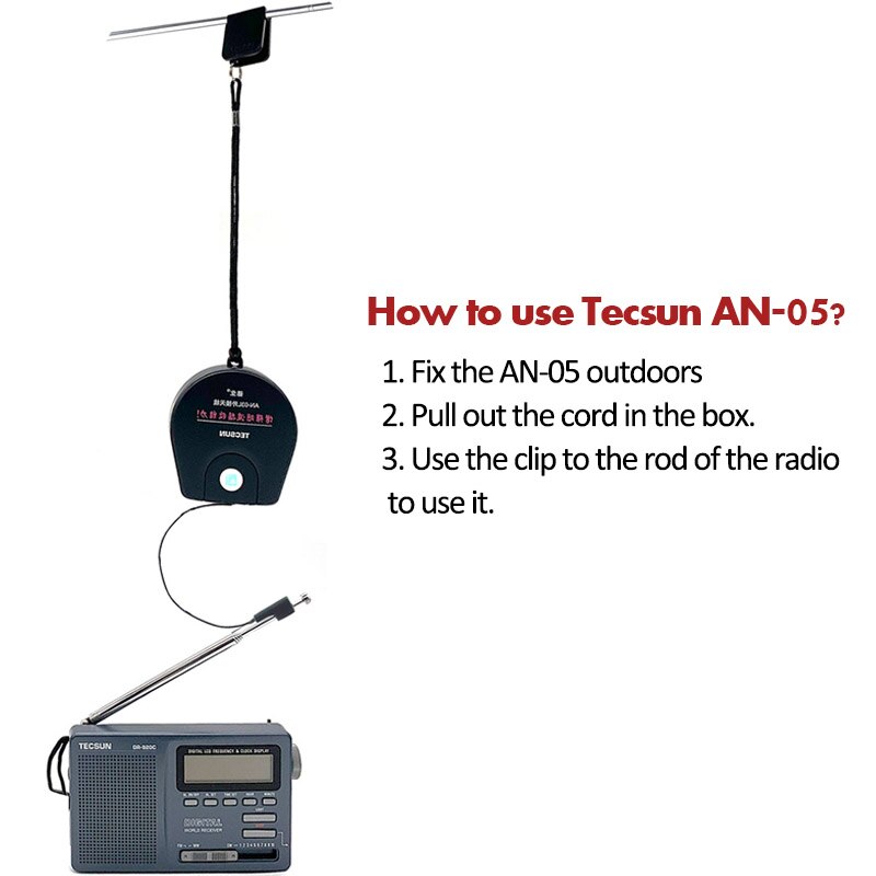 Tecsun AN05/AN03 Externe Antenne Geschikt Met Alle Tecsun Radio Ontvanger Antenne PL-660 PL-380 PL-310ET PL-330 Verbeteren Sw Band