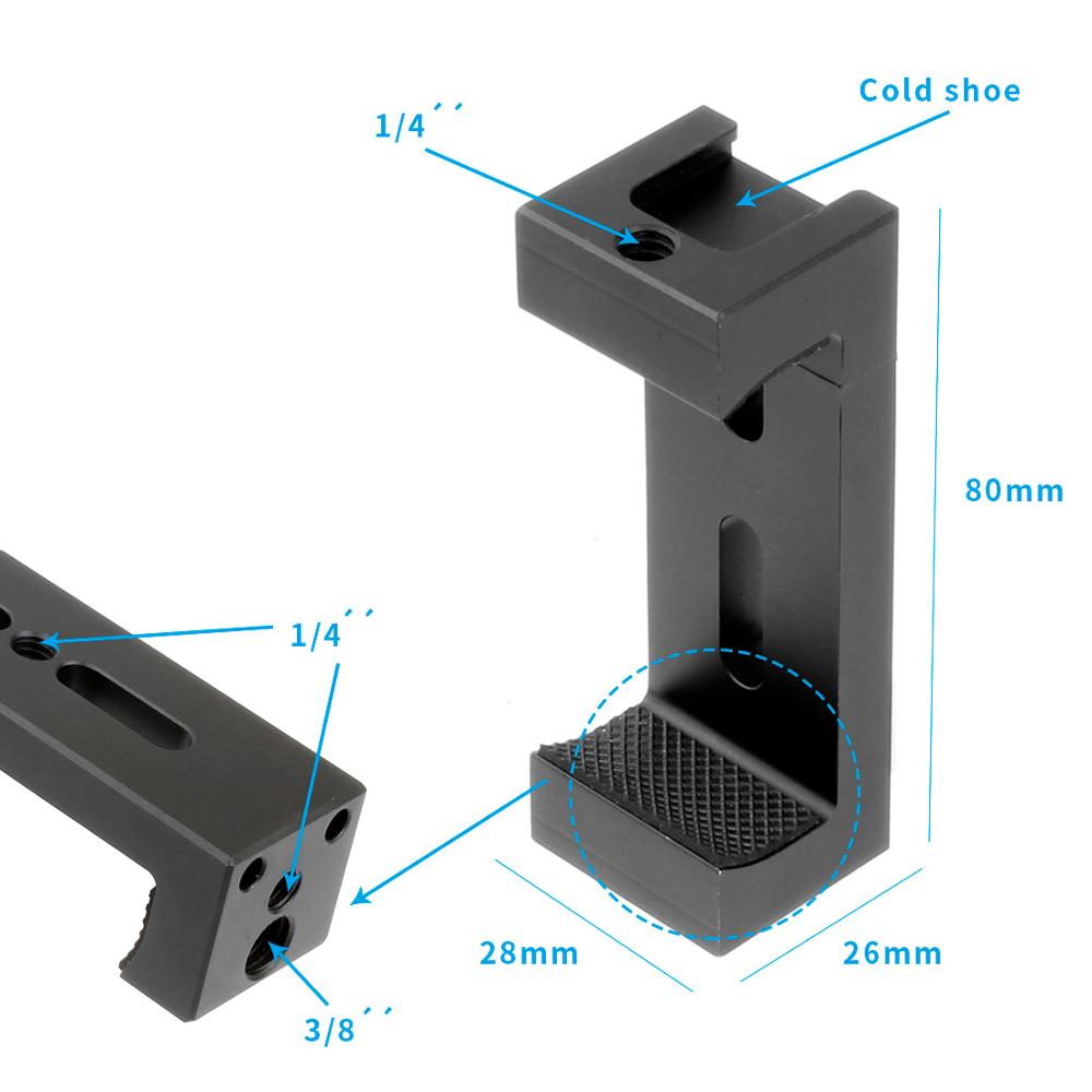 Aluminiowy uchwyt na telefon komórkowy fotograficzny lustrzanka Gmibal statyw Smartphone klip zimny uchwyt robić butów Selfie Stick 1/4 &quot;zacisk otworu