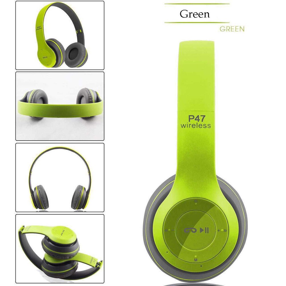 Draadloze Hoofdtelefoon Bluetooth Koptelefoon 5.0 Foldablel 3D Bass Stereo Ruisonderdrukking Gaming Headset/Microfoon Voor Mobiele Xiaomi Iphone: green