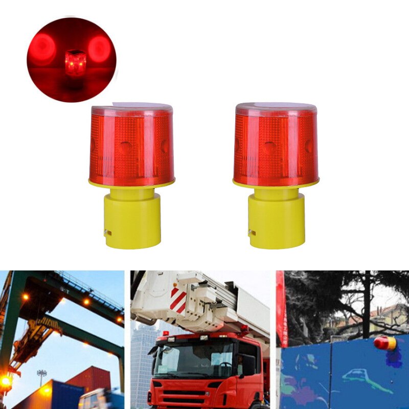 2Pcs/Lot Car Solar Power LED Strobe Warning Light Security Flashing Flicker Beacon Road Lamp -- WWO66