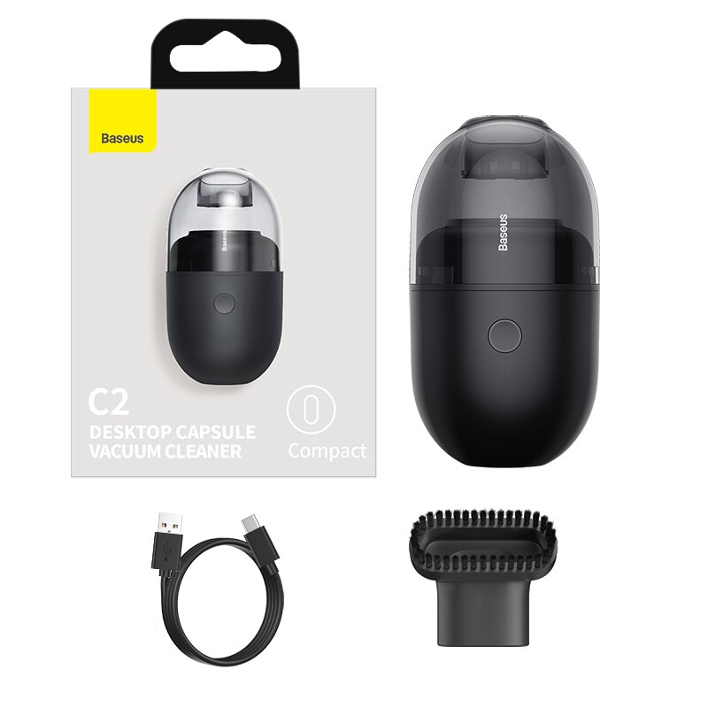 Baseus C2 Staubsauger Mini Schreibtisch Handheld Reiniger Tragbare Reinigung Werkzeug Für Laptop Tastatur Tisch Büro Staubsauger: Schwarz