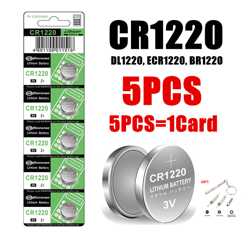 2-100pcs 45mAh CR1220 Batteria a bottone a bottone per orologio Chiave remota per auto CR 1220 ECR1220 GPCR1220 5012LC 3V Batterie al litio: nero