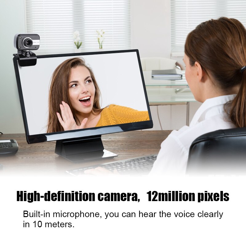 High USB 2.0 HD Webcam Desktop Laptop PC Video Calling Camera Adjustable with Microphone LG66