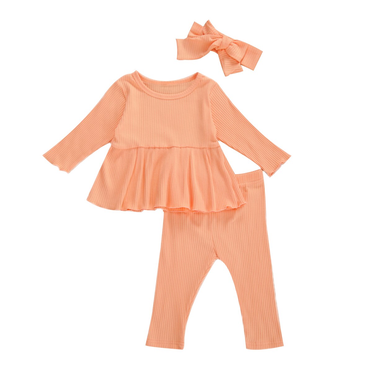 3 Stuks Baby Meisjes Kleding Sets Herfst Winter Lange Mouw Gebreide Jurk Top Broek Hoofdband Outfits Baby Warm Kleding 1-5Y: A / 3T