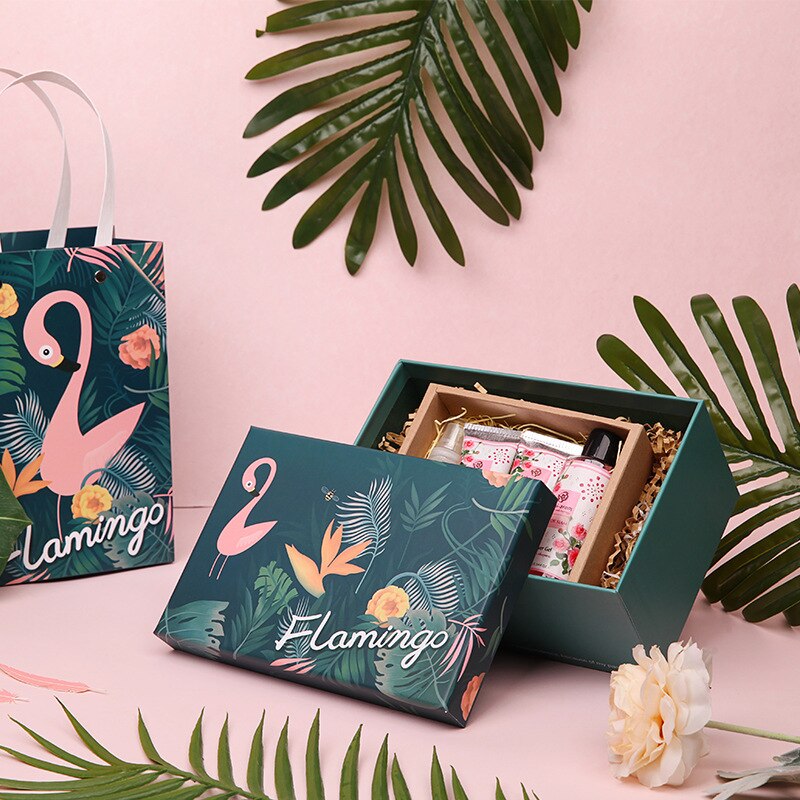 Valentine Flamingo Box Packing Box Girlfriend Partner Hand Box Anniversary Birthday Party Packing Handbag