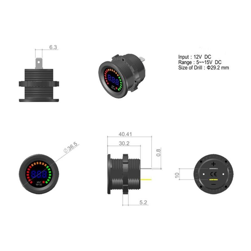 12V LED Digital Auto Motorrad Voltmeter Sockel Auto Voltmeter LED-anzeige Volt Spannung Meter Messgerät Auto Ersatz Teile
