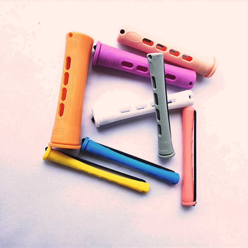 10 Pc Koude Perm Bar Kapsalon Multi-Size Haar Krultang Met Cover Haar Roller Krultang Plastic Rubber Band water Patroon Perm Tool