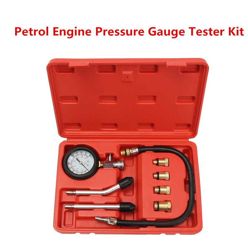 Petrol Engine Pressure Gauge Tester Kit Set Compression Leakage Diagnostic Compressometer Tool For Car Auto Truck With Case