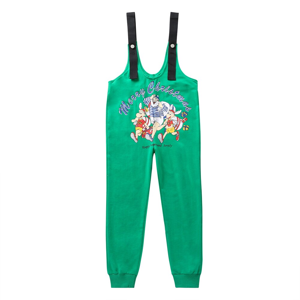 Kinderoveralls met print, lange casual groene bandjes, jumpsuit, kerstoutfits voor kinderen, peuterjumpsuit