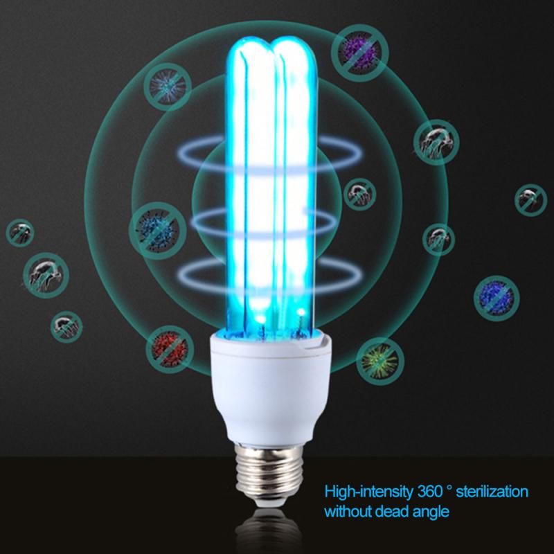 E27 UVC Light Tube Bulb Disinfection Ultraviolet Lamp+Lamp Holder US Plug UV Lamp Tube Light Bulbs Light Bulb UV Glow Lamp