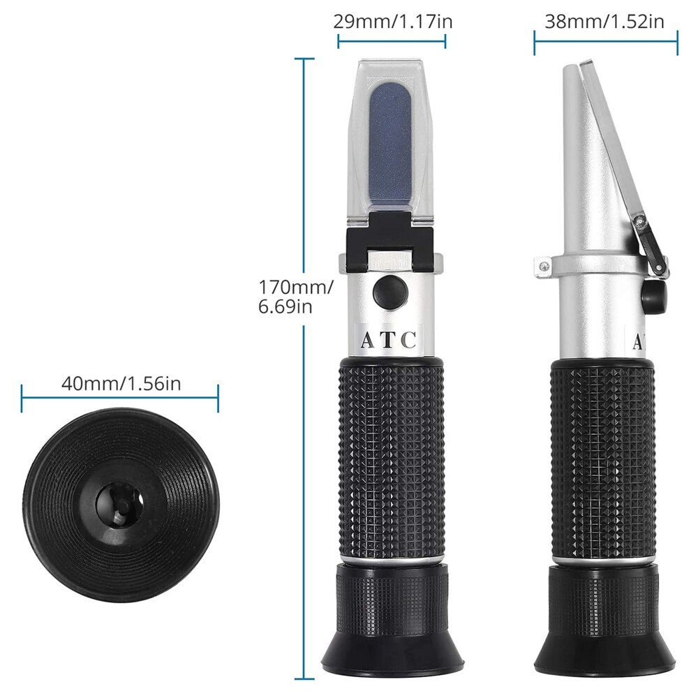 0-100% Salinity Refractometer Portable Sea Water Salt Concentration Tester Meter With ATC Dual Scale Saltwater Meter Tester