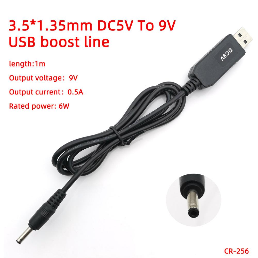 Dc 5v to 9v/12v usb  to 3.5*1.35mm 4.0*1.7 charge power boost step up kabel konverter adapter legetøj mobil strømforsyning boost wire: 3.5-1.35 9v 0.5a 1m