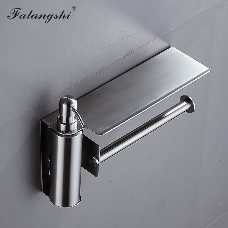 Liquid Soap Dispenser 304 Stainless Steel Multifunction Bathroom Accessories Phone Storage Paper Holder WB8601: Type 3