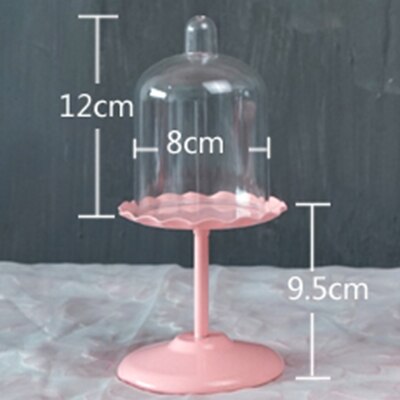 SWEETGO Mini cup cupcake stand with PC dome cover pink cake tools for wedding table decoration bakeware Kitchen,Dining & bar: Low