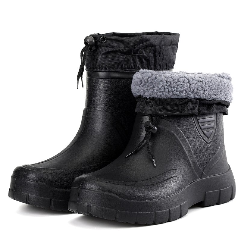 Swyivy Eva Regenlaarzen Met Bont Warm Winter Schoenen Voor Mannen Ankle Hight Snowboots Watetproof Licht Gewicht Regenlaarzen