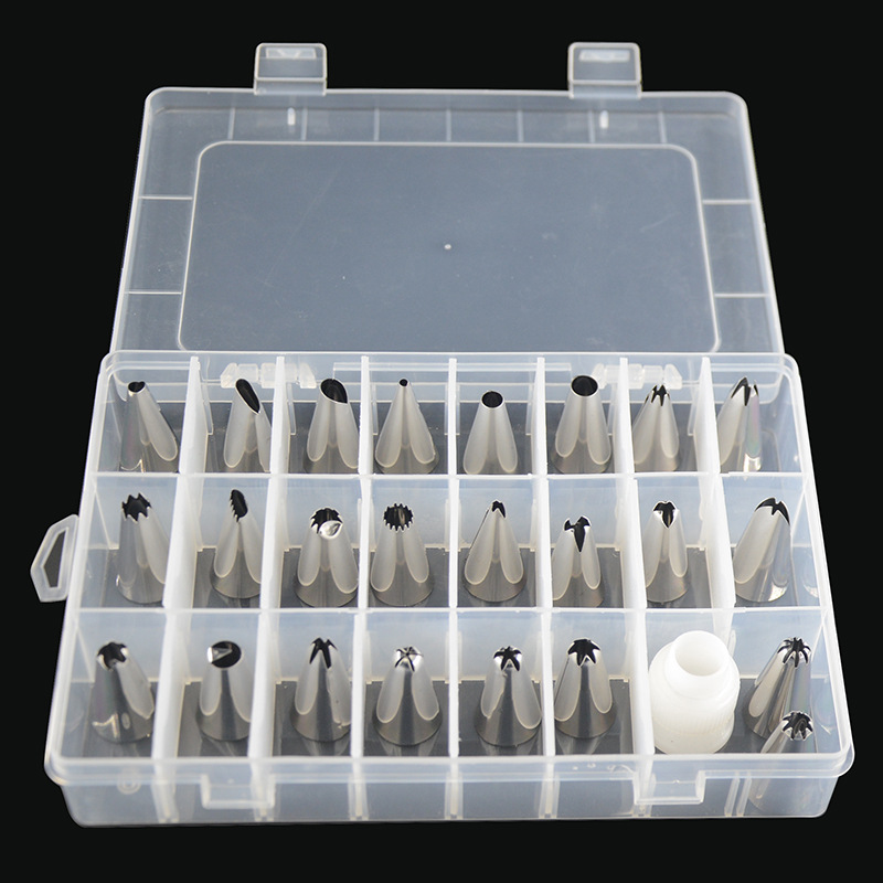 SHENHONG 24 STKS Icing Piping Tips En 1 Koppeling Cake Decorating Nozzles Gereedschap rvs DIY Bakvormen Pastry
