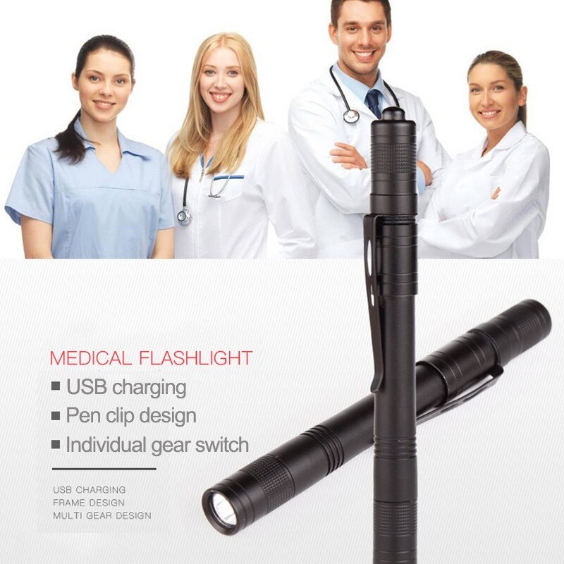 Portable Mini LED Flashlight 1 Switch Mode Walking Light Suitable for Car Maintenance Flashlight Dentist and Lighting Camping