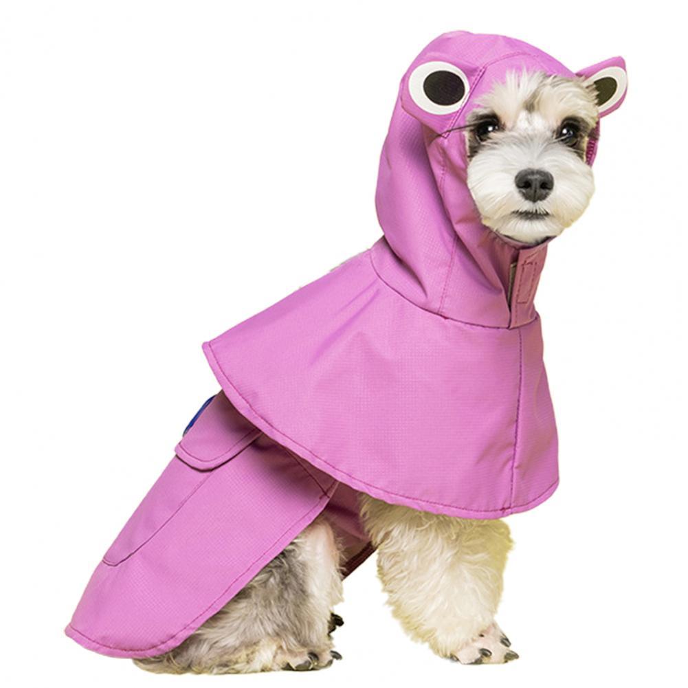 Novel Dog Hooded Raincoat Flexible Easy Wear Pockets Lightweight Portable Dog Rain Coat: Purple / S