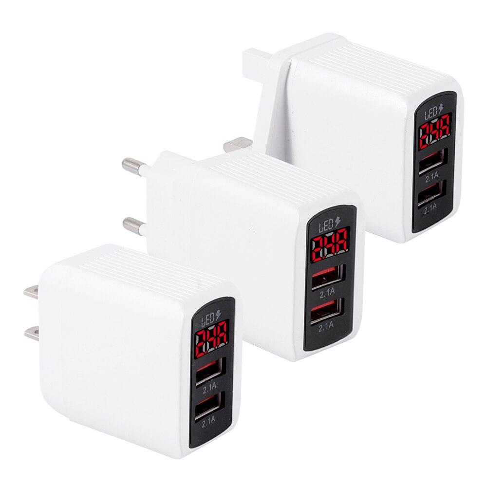 Digital Wall Charger Portable USB Wall Charger Multi Dual-Port 2USB Charging Adapter Block Travel Plug Compatible for Phone iPad