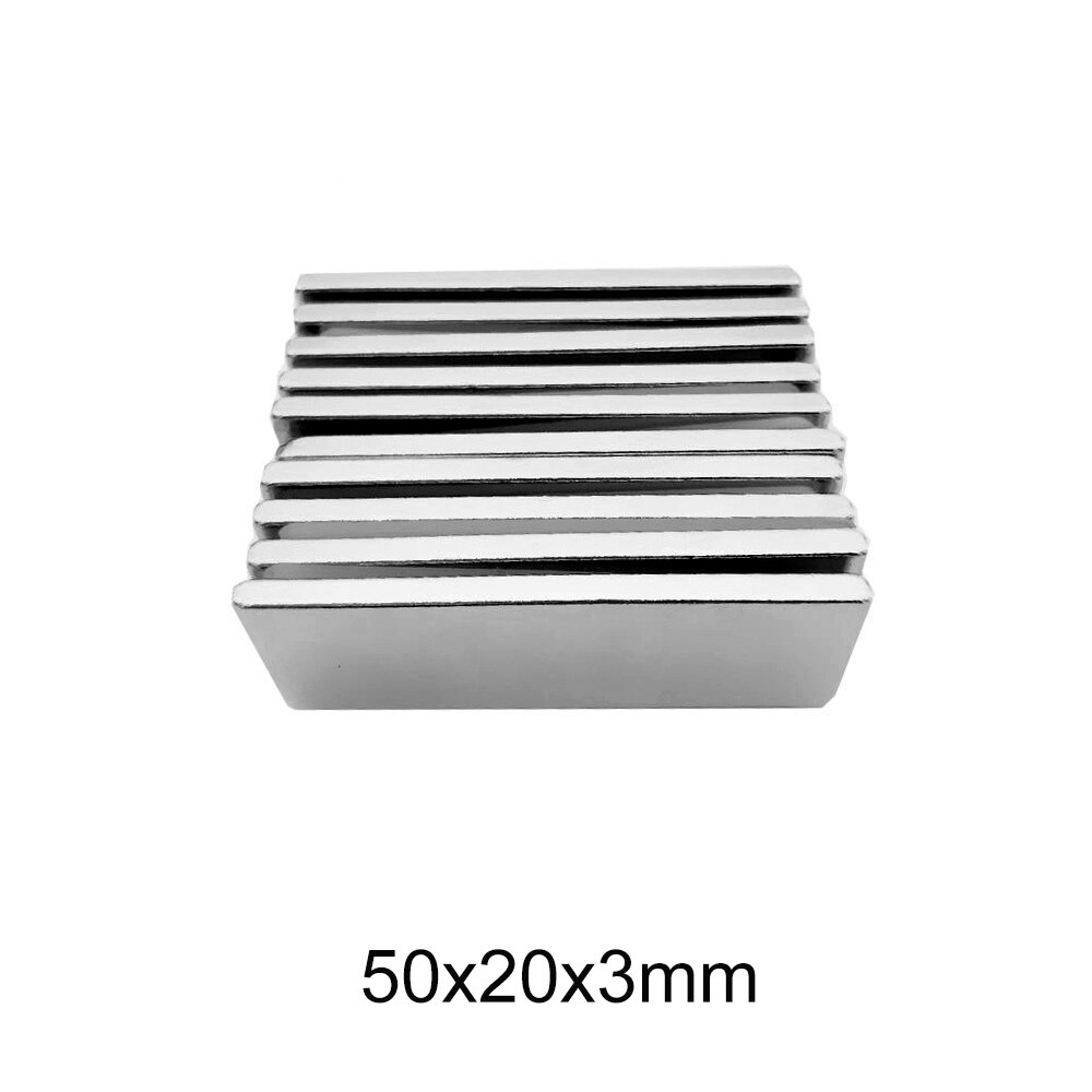 2 ~ 20Stck 50x20x3 Starke Neodym Magnet blatt 50mm x 20mm Magnetisierungs dauerhaft Magnet 50x20x3mm starke stärker Magnet 50*20*3