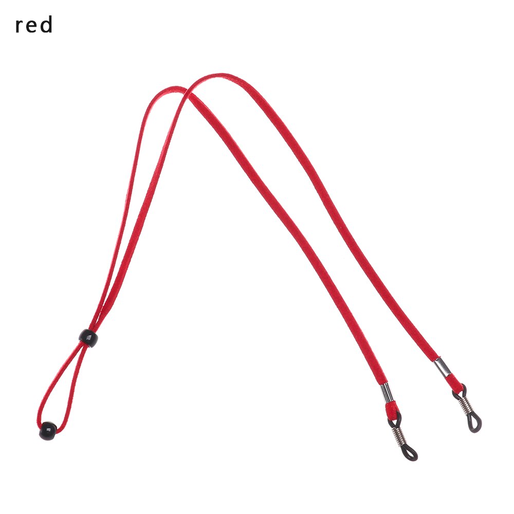 1 stk justerbar solbrille halssnor strop briller briller snor lanyard holder ruskind briller reb: Rød