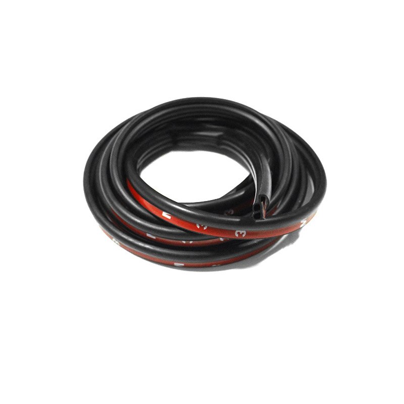 4M Car Window Door Engine Hood Cover Auto Anti Collision Rubber Seal Strip Car Door Seal Edge Trim Noise Insulation Accessories: 4M black