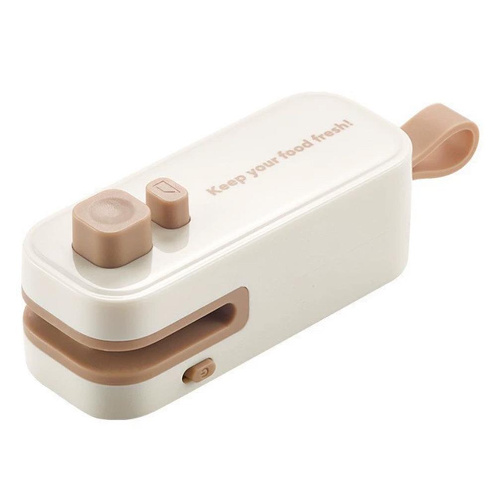 Przenośna zgrzewarka robić folii, mini zgrzewarka robić worków plastikowych, urządzenie robić pakowania i konserwacji żywności w gospodarstwie domowym, zgrzewarka robić przekąsek i żywności.: Brązowy