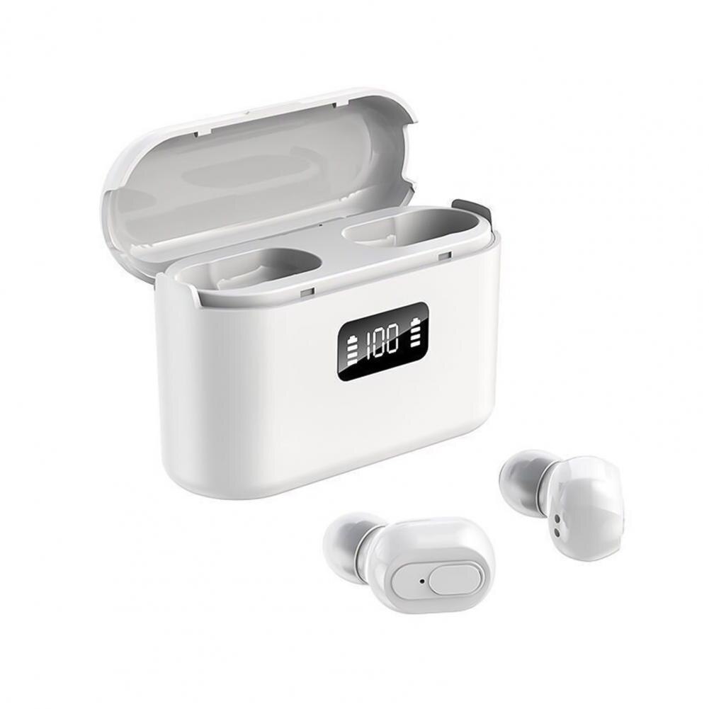 J21 TWS Wireless headphones 5.1 Earphone Noise Cancelling Headset Stereo Sound Music In-ear Earbuds For Android IOS smart phone: White