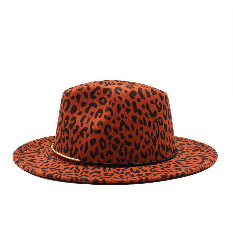Vrouwen Hoeden Winter Luipaard Gesp Winter Hoeden Vrouwen Mannen Fedora Vilt Brede Rand Casual Vintage Wit Jazz Caps Trilby mannen Hoeden