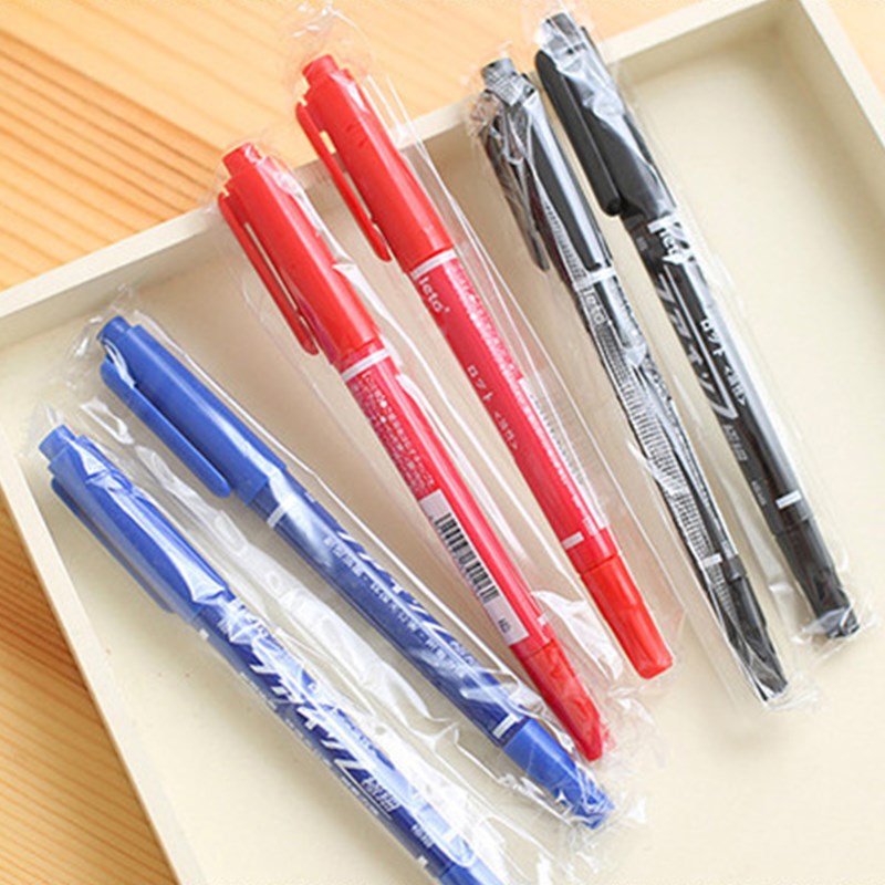 Zwart Rood Dual Tip Marker Fineliner Kunstenaar Comic Tekening Schilderen Pen Mark CD Glas Hout School Kantoorbenodigdheden Briefpapier MP20