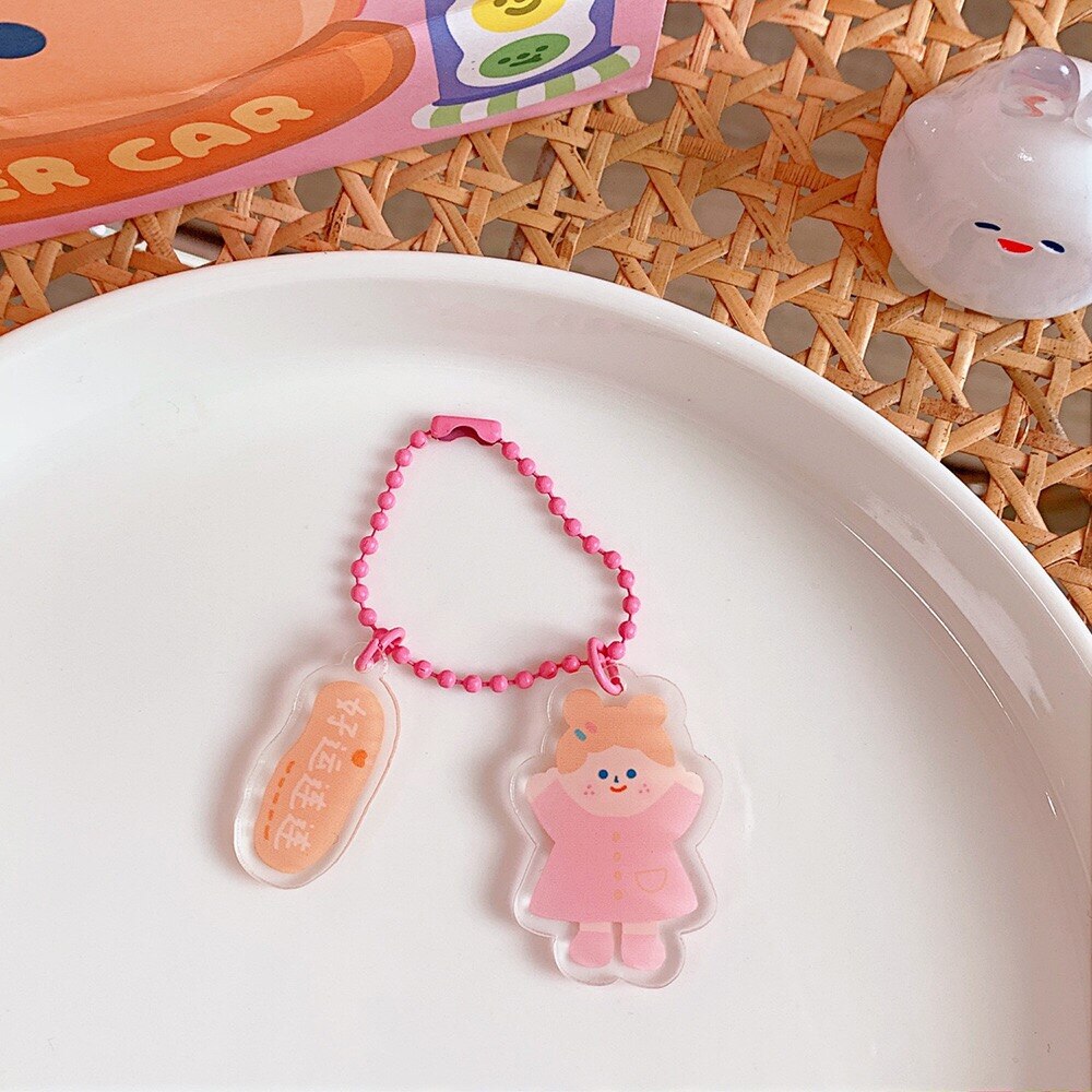 Bags Accessory 2pcs Kawaii Korea Japan Girls Key Chain Ring Children Bag Sccessories Milkjoy Bentoy: 1