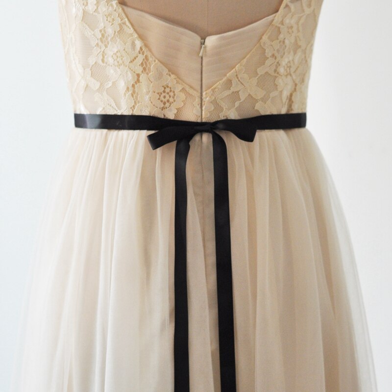 Luxe à la main couleur strass ceinture mariée mariage ceintures fleur Satin robe de mariée ruban ceinture demoiselle d&#39;honneur femmes habiller: Black