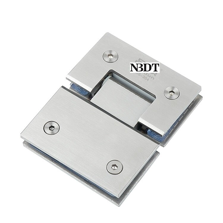 2Pcs/Lot 304 Stainless Steel 180 Degrees Frameless Glass Screen Hinge Glass To Glass Hinges Shower Enclosure Cubicle Rose Black: Brushed Steel