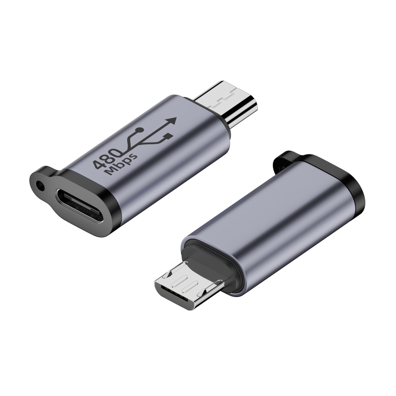 to Mini USB MicroUSB Adapter Micro USB to Type-C MiniUSB Converter 480Mbps: Yellow