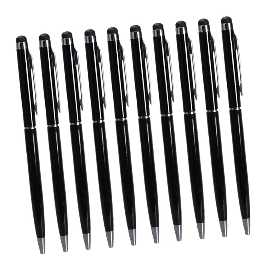 10 pièces stylet stylet tactile pour écrans tactiles capacitifs téléphone tablette noir