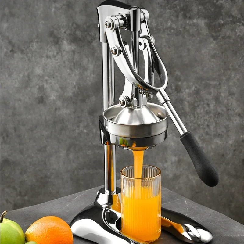 Espremedor manual de aço inoxidável, dispositivo de pressão manual resistente, extrator de suco de frutas, cítricos, laranja, limão