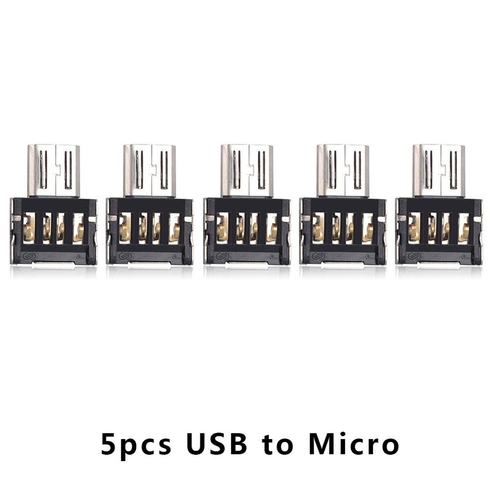 Mini micro usb typ-c-adapter otg converter usb-gränssnitt till  v8- adapter omvandlare mikro-överföringsgränssnitt för mikro usb typ c: 5 st usb till mikro