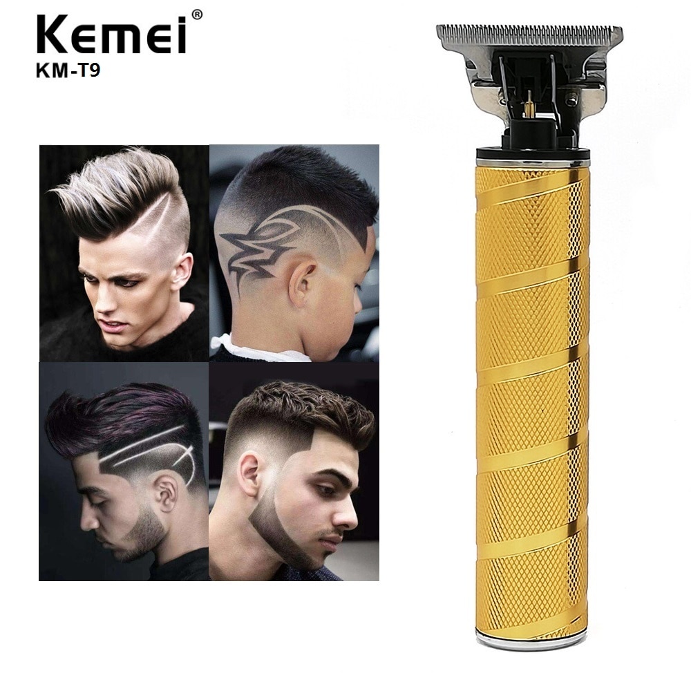 Kemei T9 Pro Li T-Outliner Skeleton Heavy Hitter Cordless Trimmer Men 0mm Baldheaded Hair Clipper Finish Hair Cutting Machine