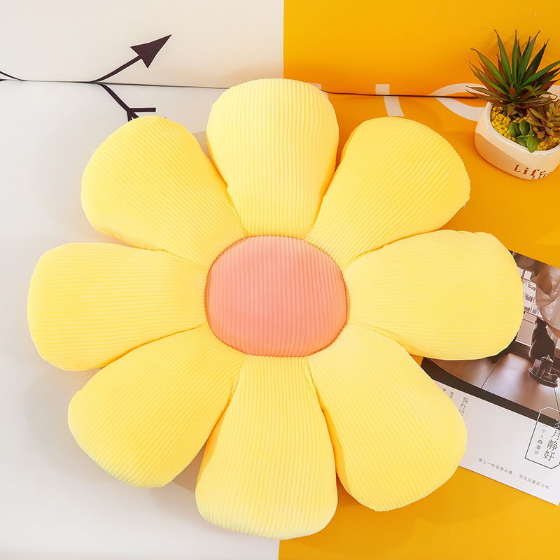 Leuke Bloem Kussen Gevulde Zachte Kussen Kinderen Room Decor Zonnebloem Kussen Erker Tatami Vloer Kussen Bank Sierkussen: YELLOW