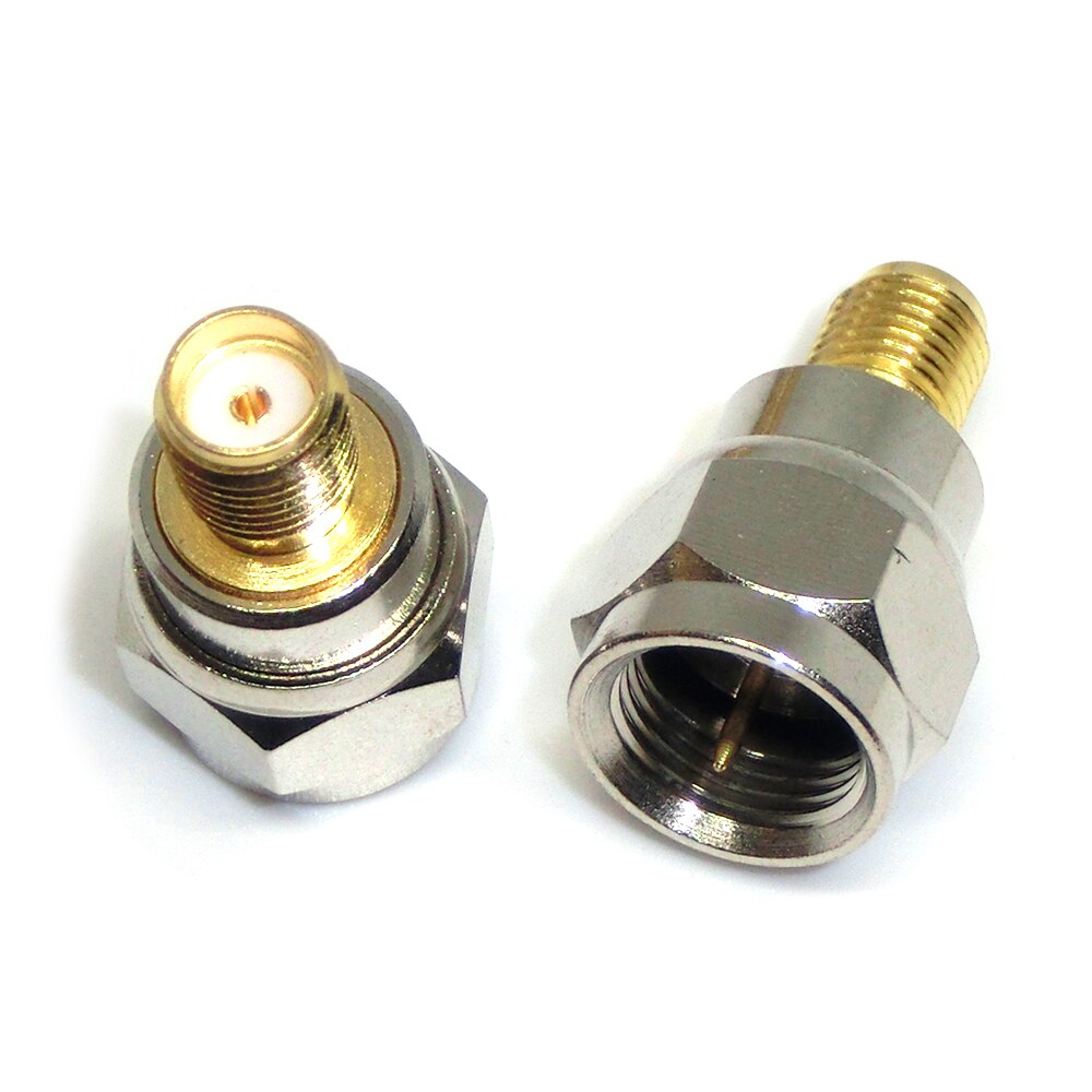 2 Stuks Rf Coax Coax Adapter F Type Female Jack Naar Sma Stekker Rechte F Connector Naar Sma Connector javino: F male to SMA female