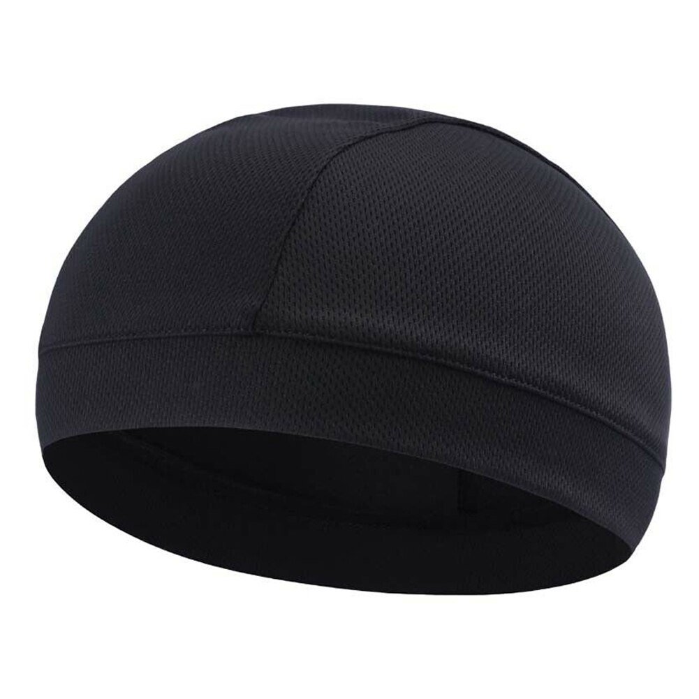 1 piezas. De refrigeración de la humedad de la tapa del cráneo del forro interior del casco de la boina de la cúpula del sombrero de los hombres: Black